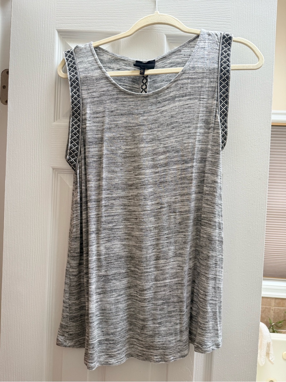 W5 Gray Marled Tank Top with Black & White Trim